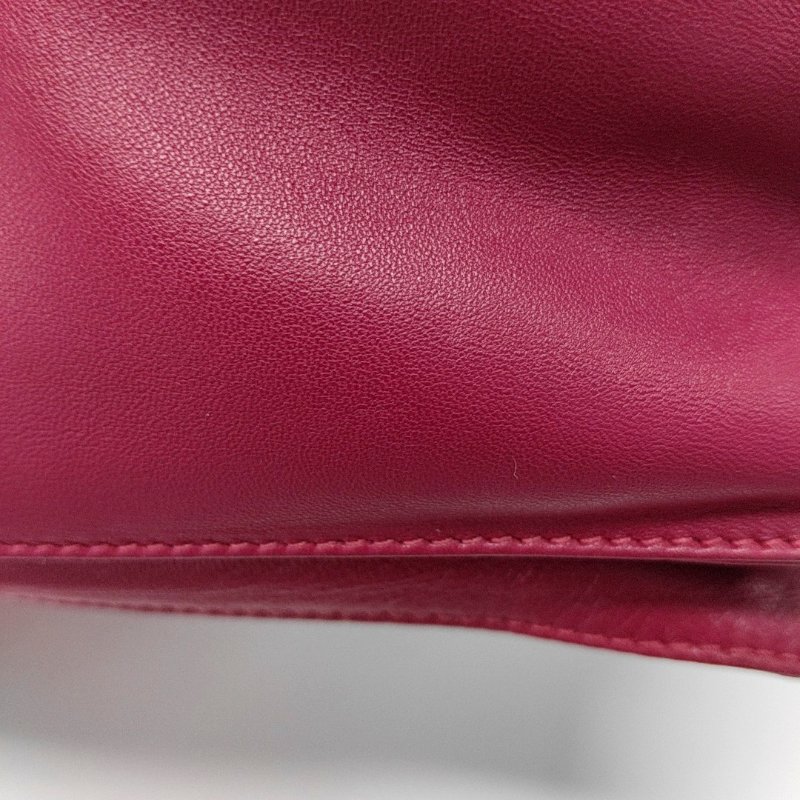 LOEWE Flamenco玫粉色羊皮流蘇單肩包銀色五金-11