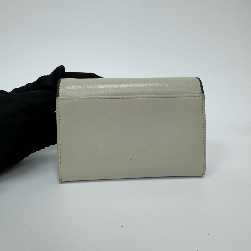 Agnes b. 淺綠綠邊短款錢包 vintage 二手 中古-4