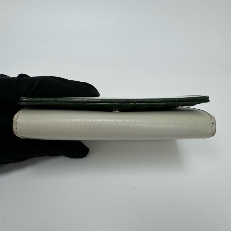 Agnes b. 淺綠綠邊短款錢包 vintage 二手 中古-8