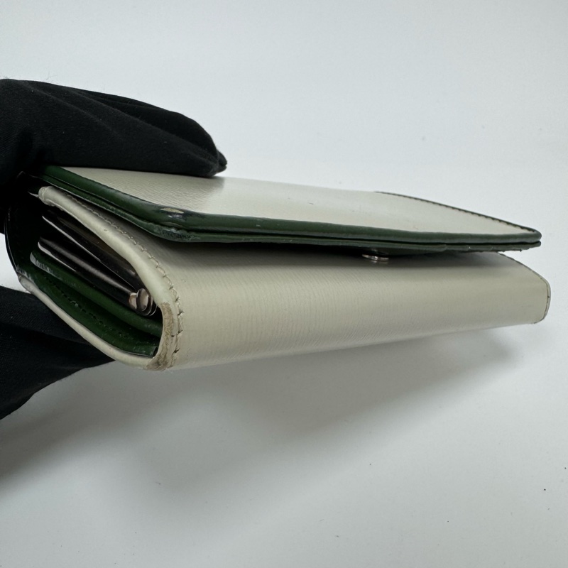 Agnes b. 淺綠綠邊短款錢包 vintage 二手 中古-9