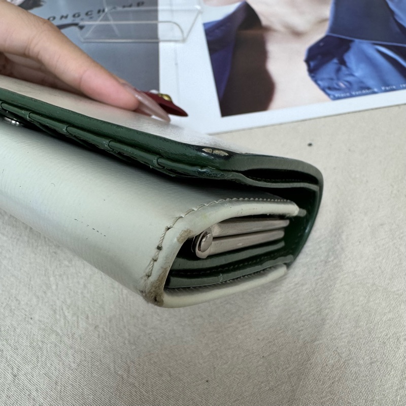 Agnes b. 淺綠綠邊短款錢包 vintage 二手 中古-21
