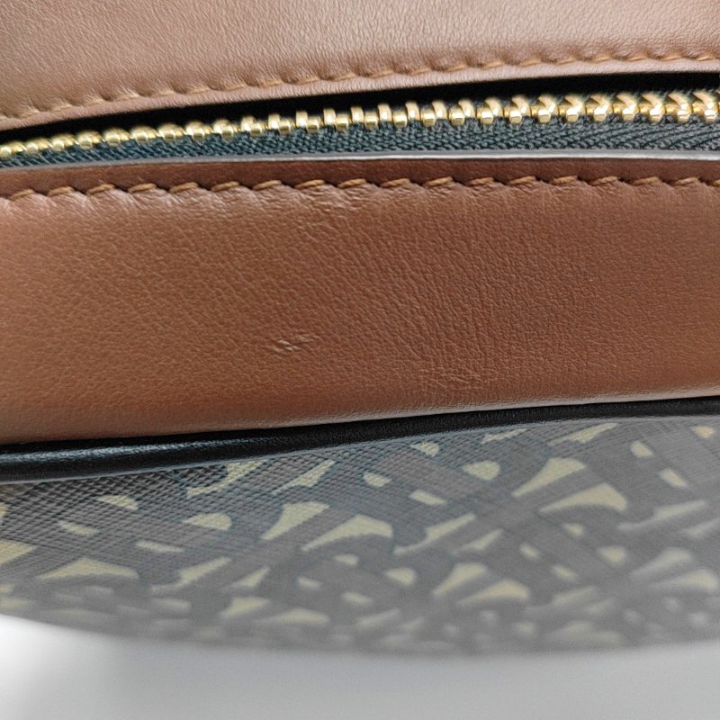 BURBERRY TB 棕色塗層帆布TB單肩包斜挎包金色五金-9