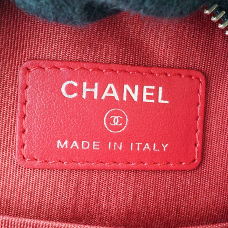 CHANEL 香奈兒 魚子醬黑白斜紋圓形 斜背包 肩背包-9