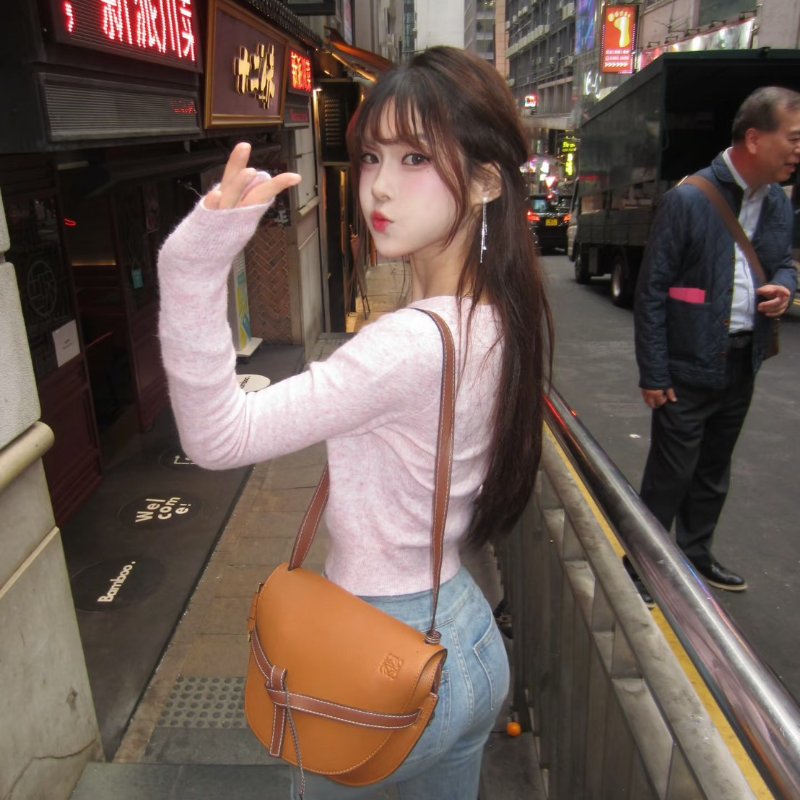 LOEWE Gate馬鞍包 - 中號焦糖棕-12