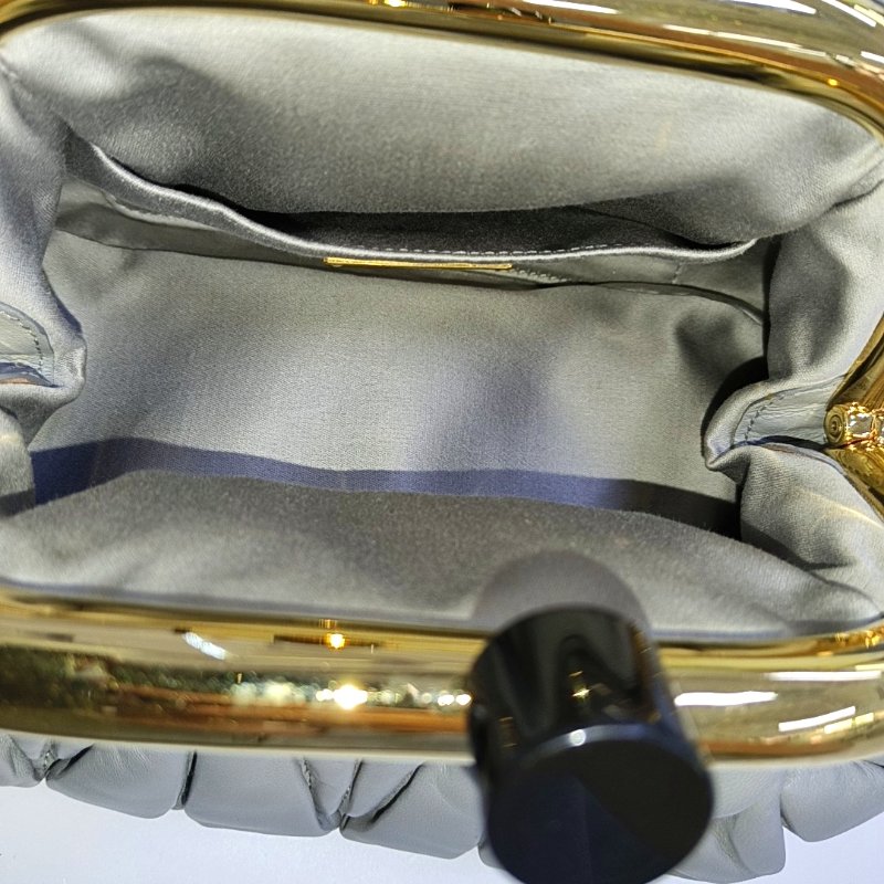 Miu Miu Miu Belle 灰色羊皮單肩包金色五金可拆卸肩帶 9.8新-6