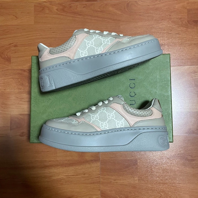 GUCCI餅乾鞋古馳GG低幫時尚板鞋 女款 麥粉色 36.5碼-0