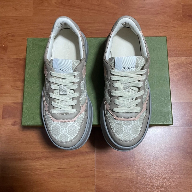 GUCCI餅乾鞋古馳GG低幫時尚板鞋 女款 麥粉色 36.5碼-2