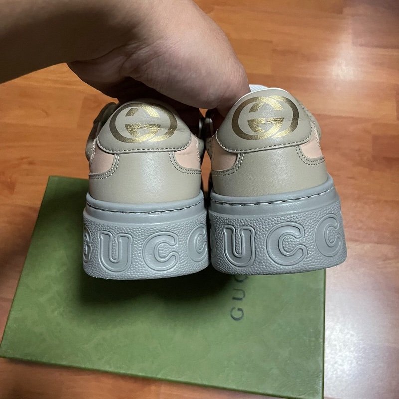 GUCCI餅乾鞋古馳GG低幫時尚板鞋 女款 麥粉色 36.5碼-4
