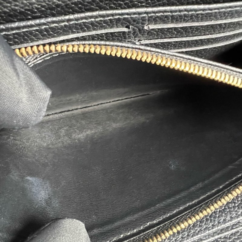 LV Ｍ61864 黑壓紋ㄇ拉長夾-9