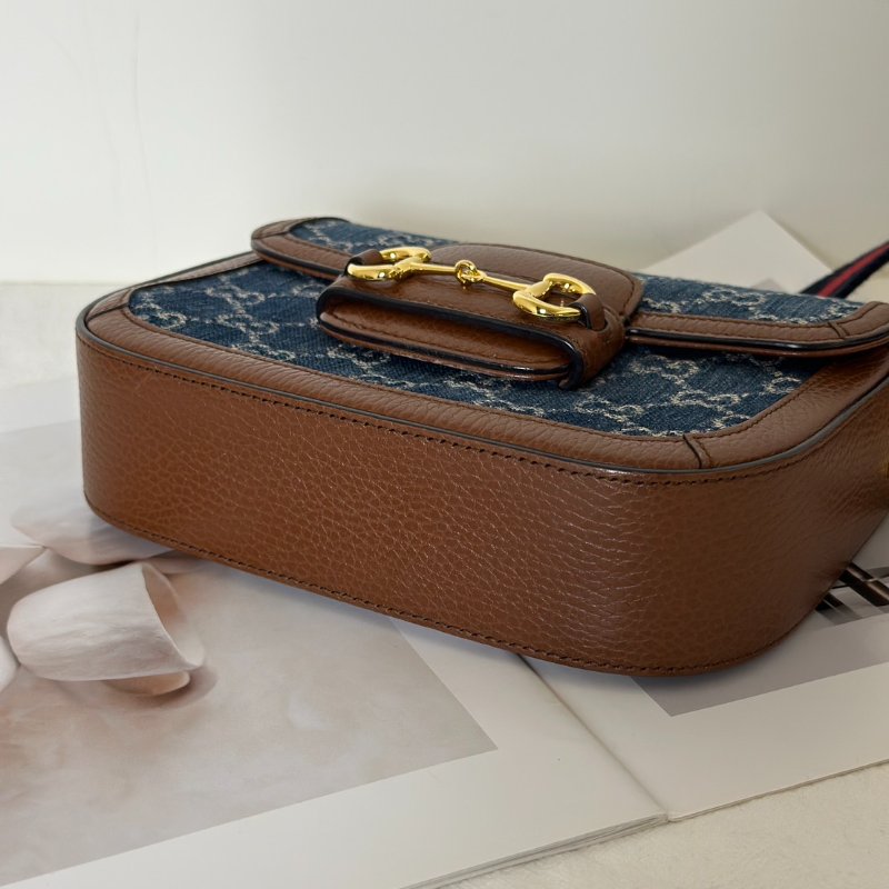 GUCCI Horsebit 1955馬銜釦馬鞍包 - mini牛仔-3