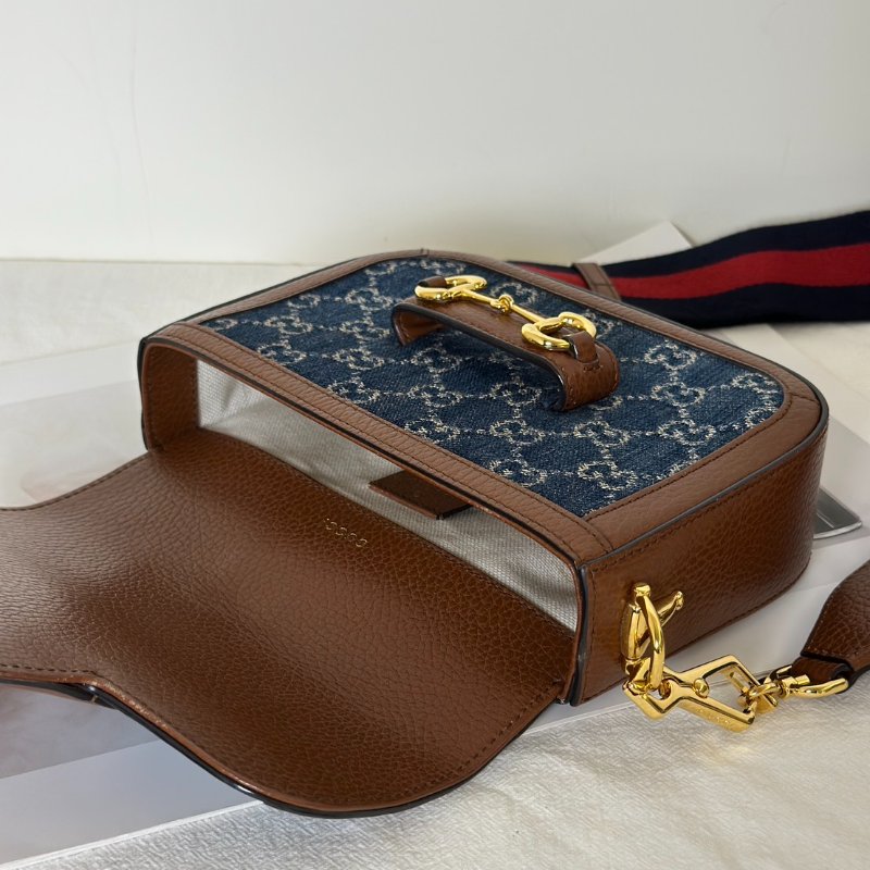 GUCCI Horsebit 1955馬銜釦馬鞍包 - mini牛仔-4