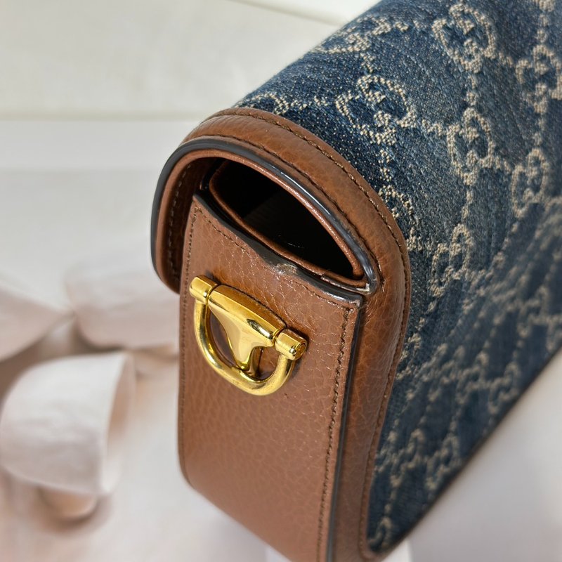 GUCCI Horsebit 1955馬銜釦馬鞍包 - mini牛仔-8