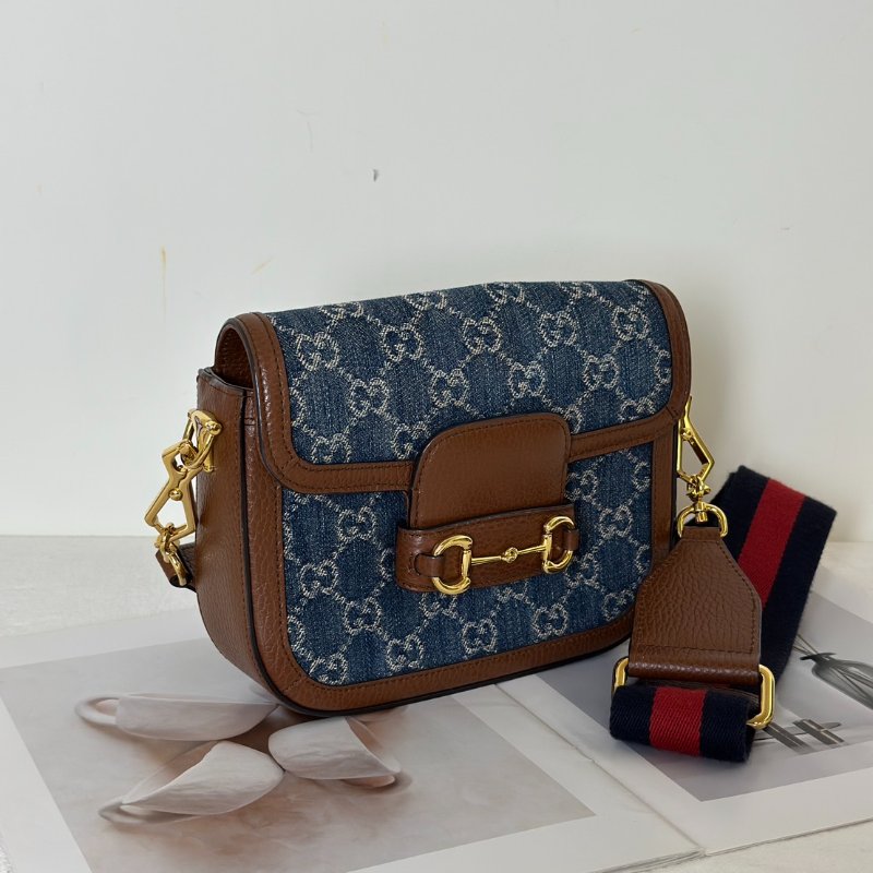 GUCCI Horsebit 1955馬銜釦馬鞍包 - mini牛仔-13