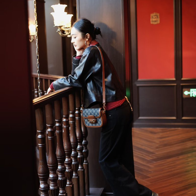 GUCCI Horsebit 1955馬銜釦馬鞍包 - mini牛仔-17