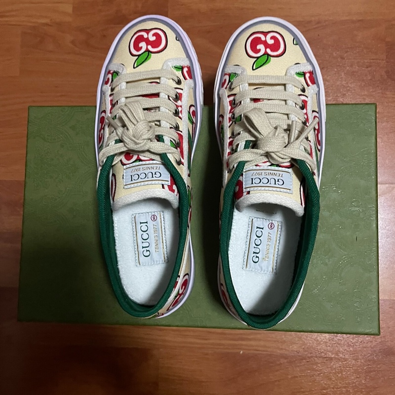 Gucci保真古馳 tennis1977 gg蘋果印花運動板鞋 36.5碼-3