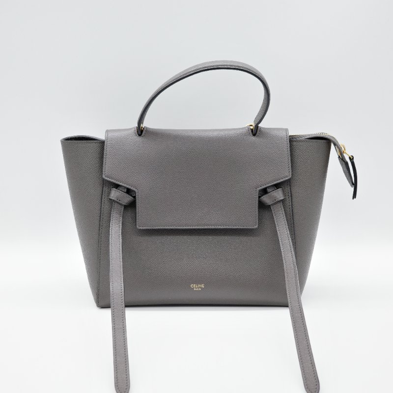 Celine 思琳 Micro Belt Bag 灰色粒面小牛皮 手提包 斜背包-2