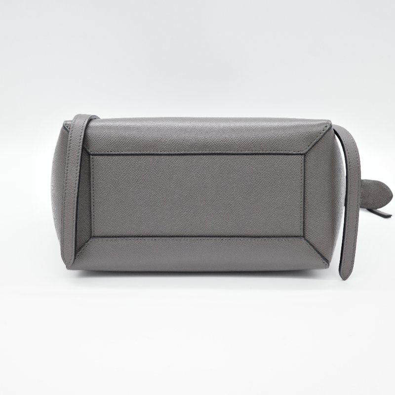 Celine 思琳 Micro Belt Bag 灰色粒面小牛皮 手提包 斜背包-8