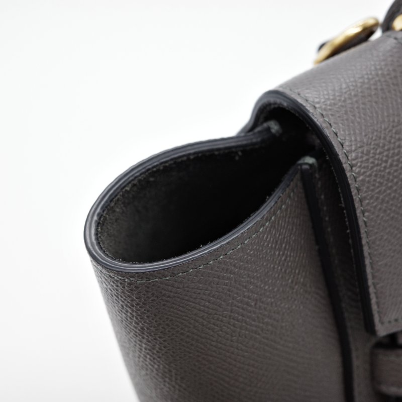 Celine 思琳 Micro Belt Bag 灰色粒面小牛皮 手提包 斜背包-17