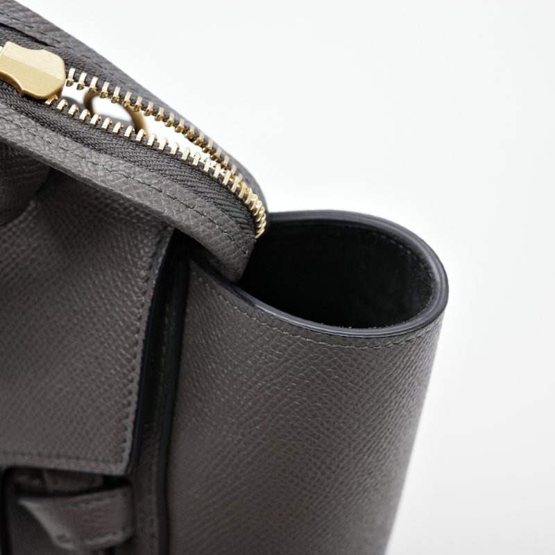 Celine 思琳 Micro Belt Bag 灰色粒面小牛皮 手提包 斜背包-18