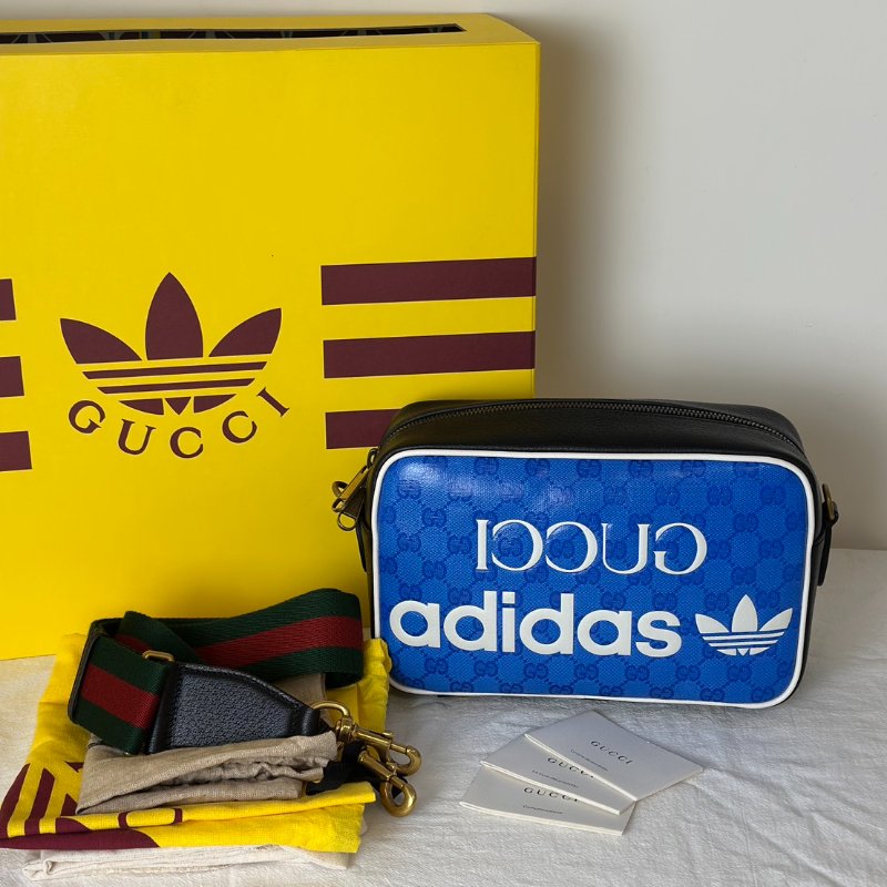 GUCCI x Adidas聯名款相機包 - 藍-9