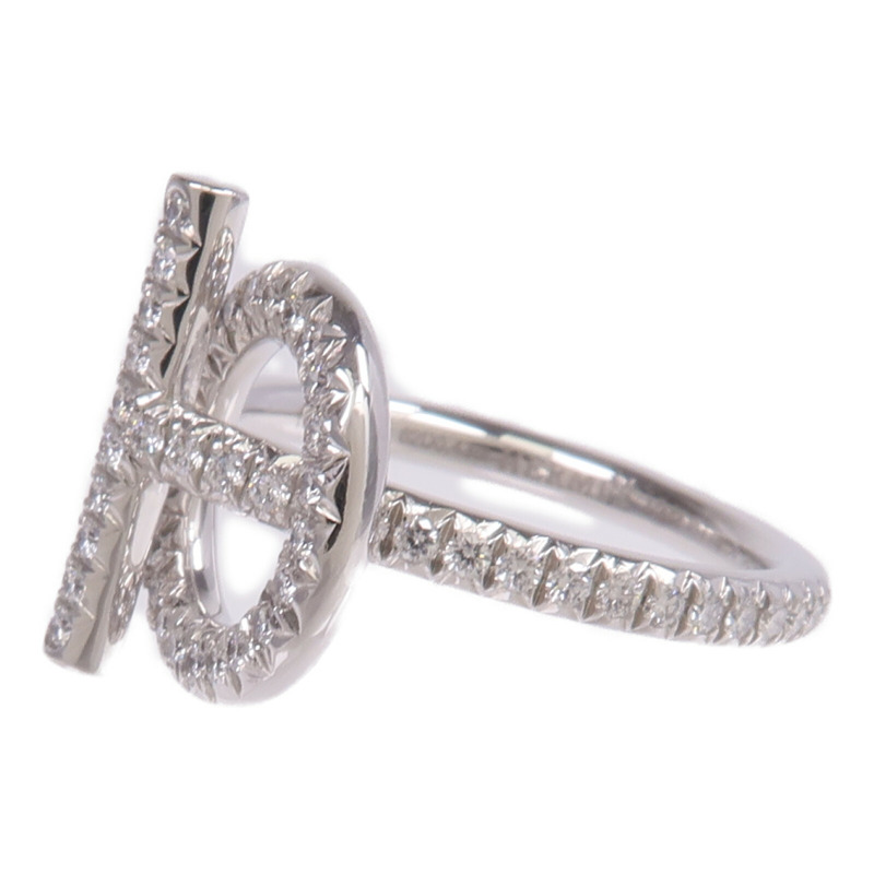 HERMES 18K白金Echappee Ring鑽石戒指Hermes#51/US#5.5-2