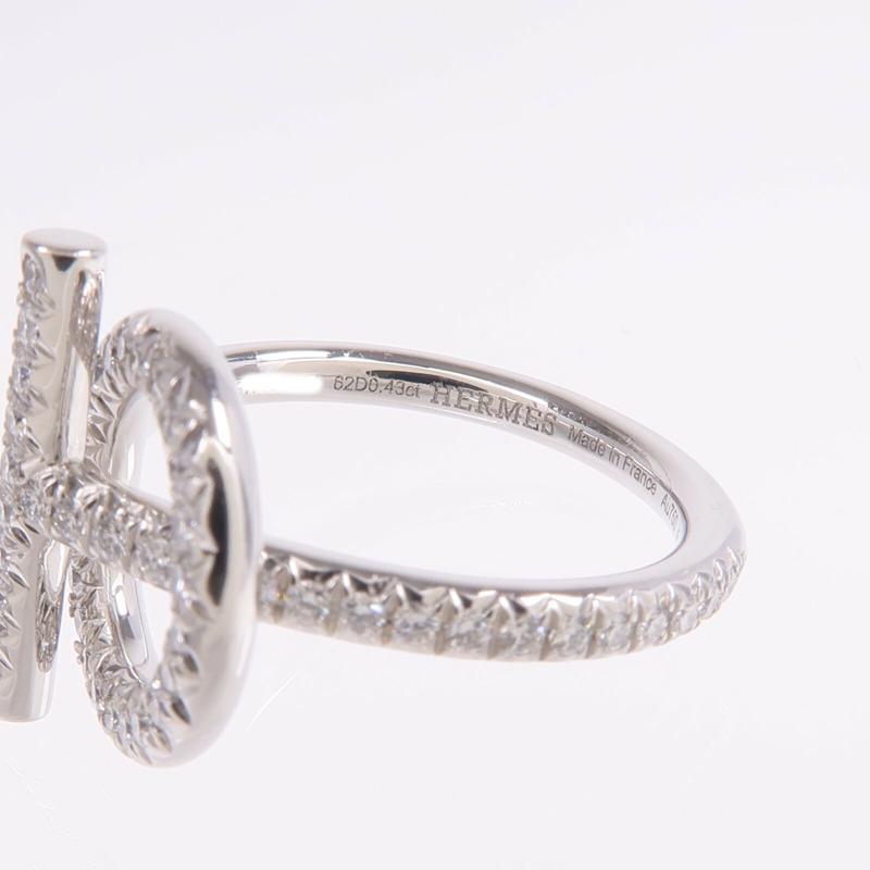 HERMES 18K白金Echappee Ring鑽石戒指Hermes#51/US#5.5-4