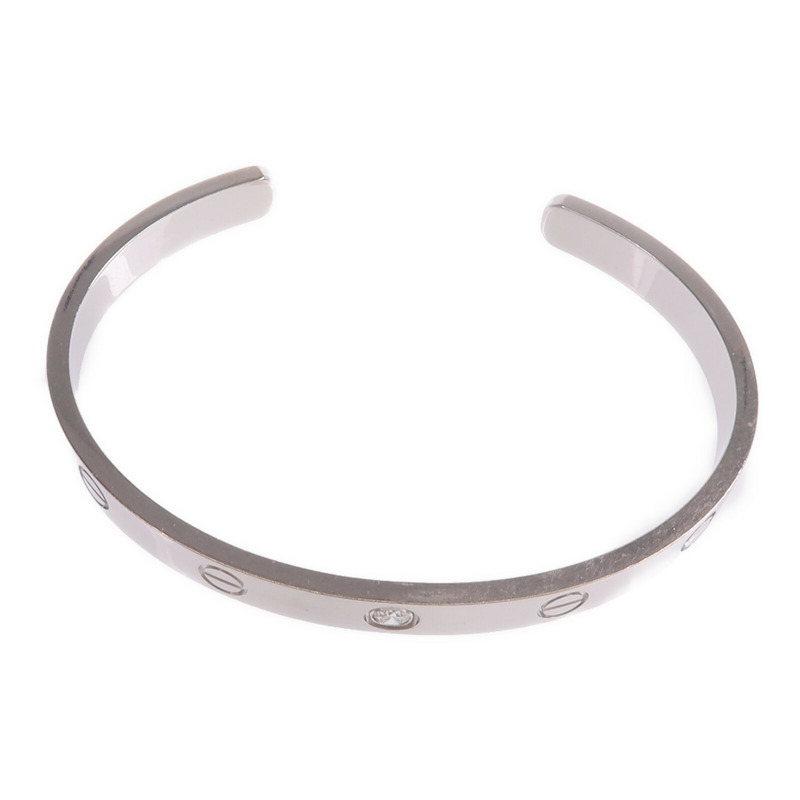 CARTIER 18K白金Love Bracelet鑽石手鐲Cartier#17-3