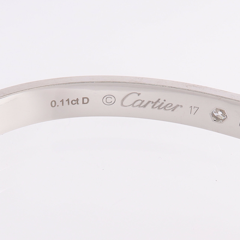 CARTIER 18K白金Love Bracelet鑽石手鐲Cartier#17-4