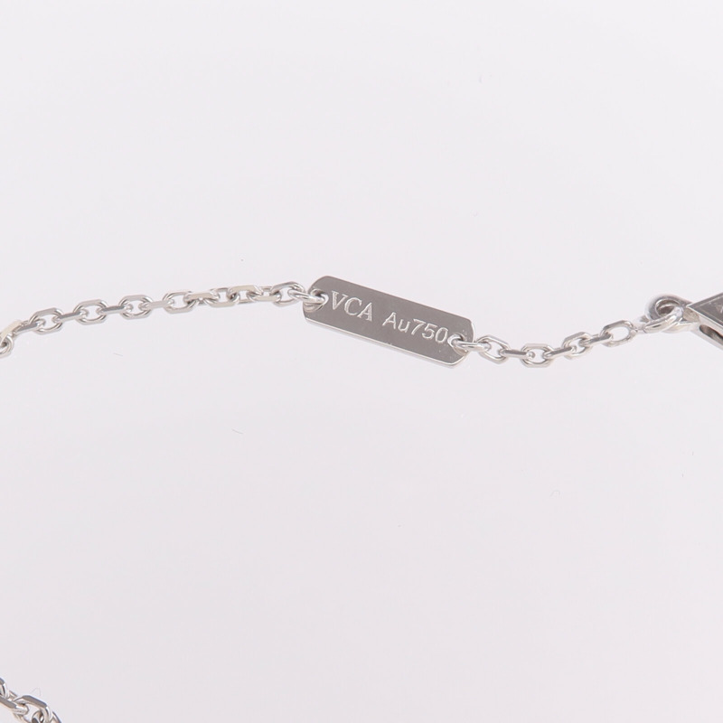 Van Cleef & Arpels 18K白金Vintage Alhambra Pendant玉髓吊墜-6