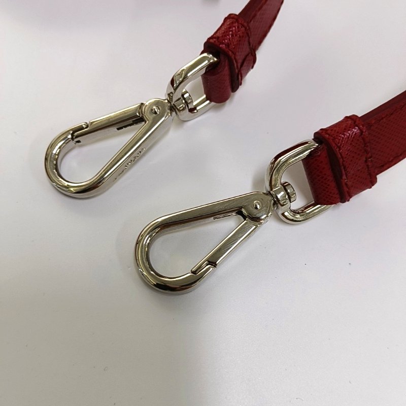 PRADA紅色牛皮單肩包可拆卸肩帶 9.8新-10