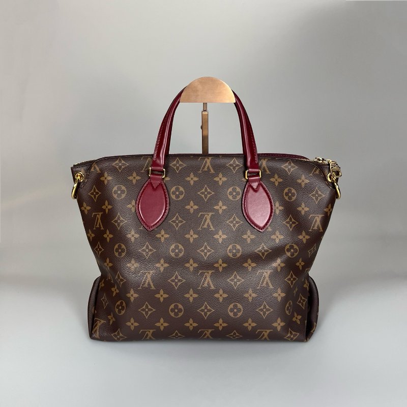 LV M44348 老花酒紅托特包-1