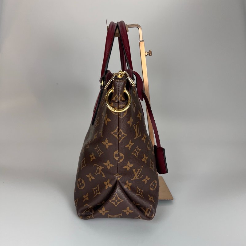 LV M44348 老花酒紅托特包-2
