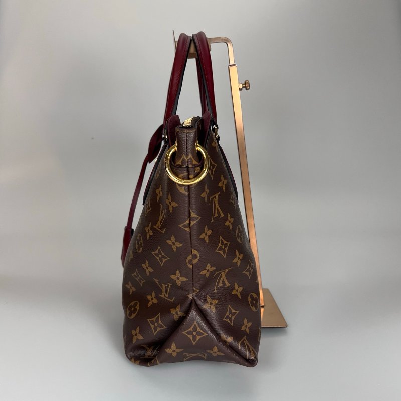 LV M44348 老花酒紅托特包-3