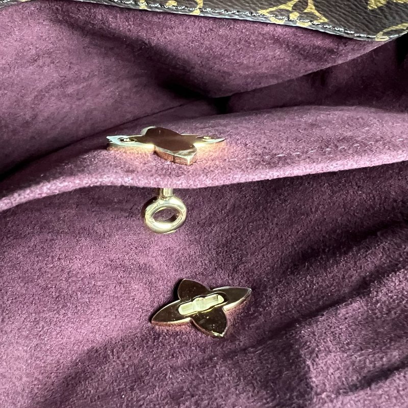 LV M44348 老花酒紅托特包-5