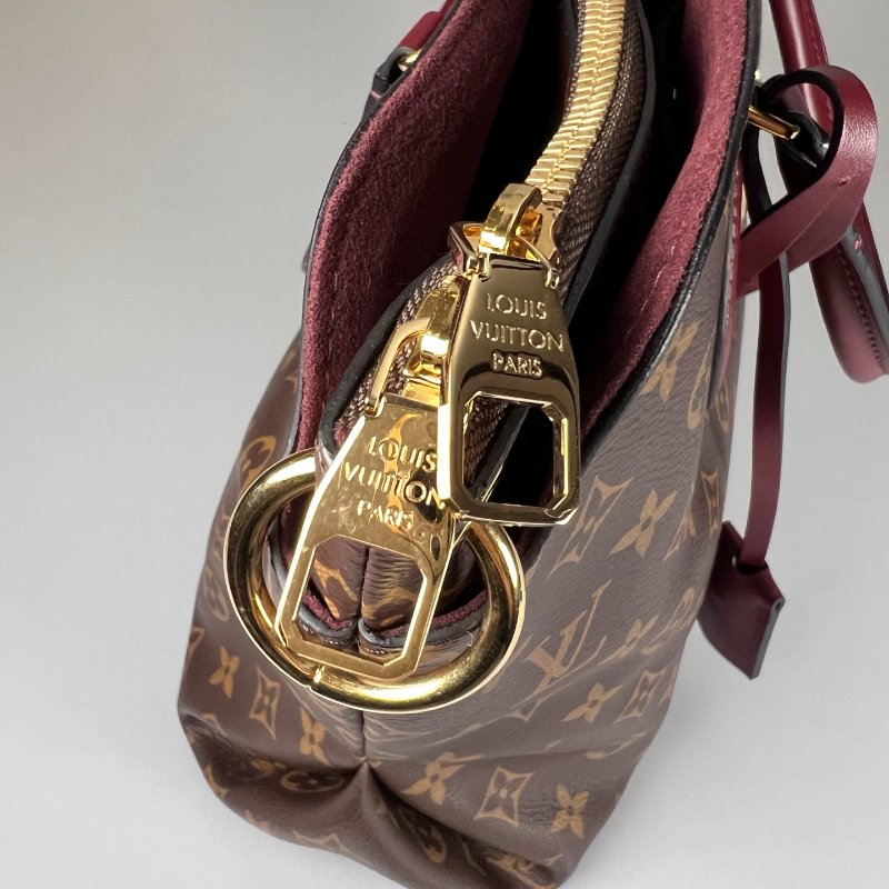 LV M44348 老花酒紅托特包-10