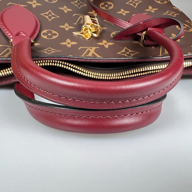 LV M44348 老花酒紅托特包-11