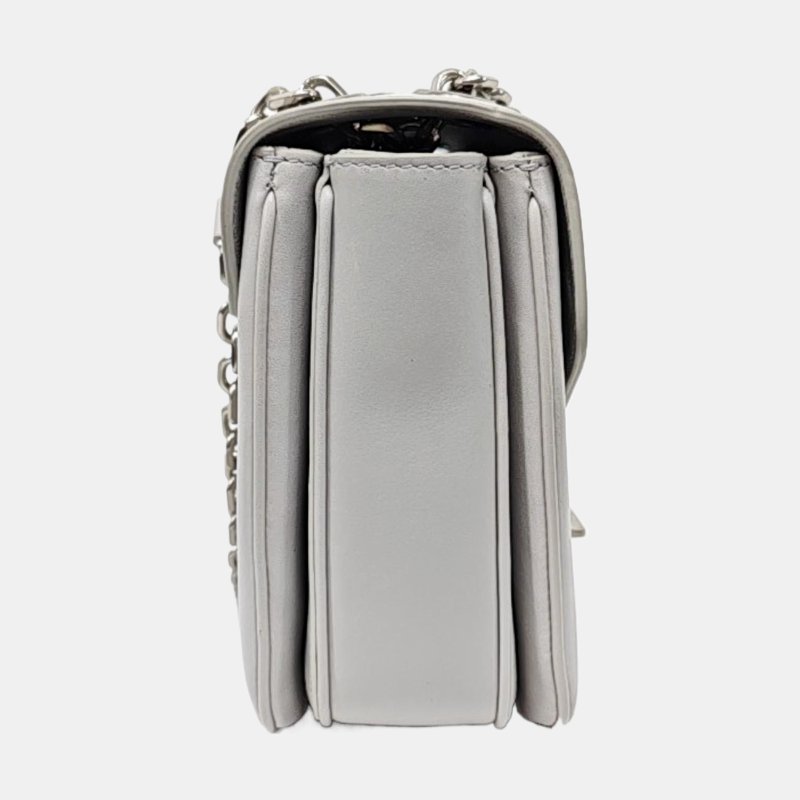 CELINE C 中號灰色牛皮單肩包斜挎包銀色五金-3