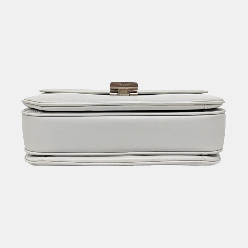 CELINE C 中號灰色牛皮單肩包斜挎包銀色五金-5