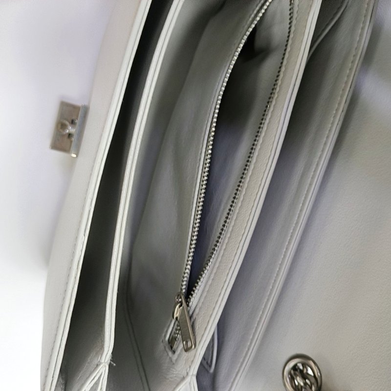 CELINE C 中號灰色牛皮單肩包斜挎包銀色五金-6