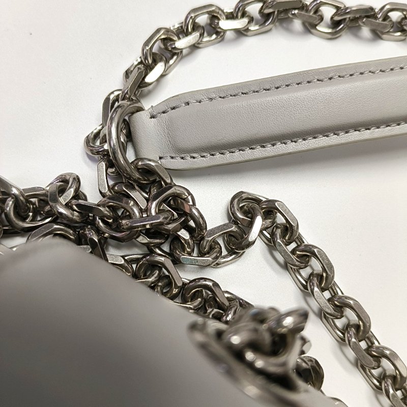 CELINE C 中號灰色牛皮單肩包斜挎包銀色五金-12