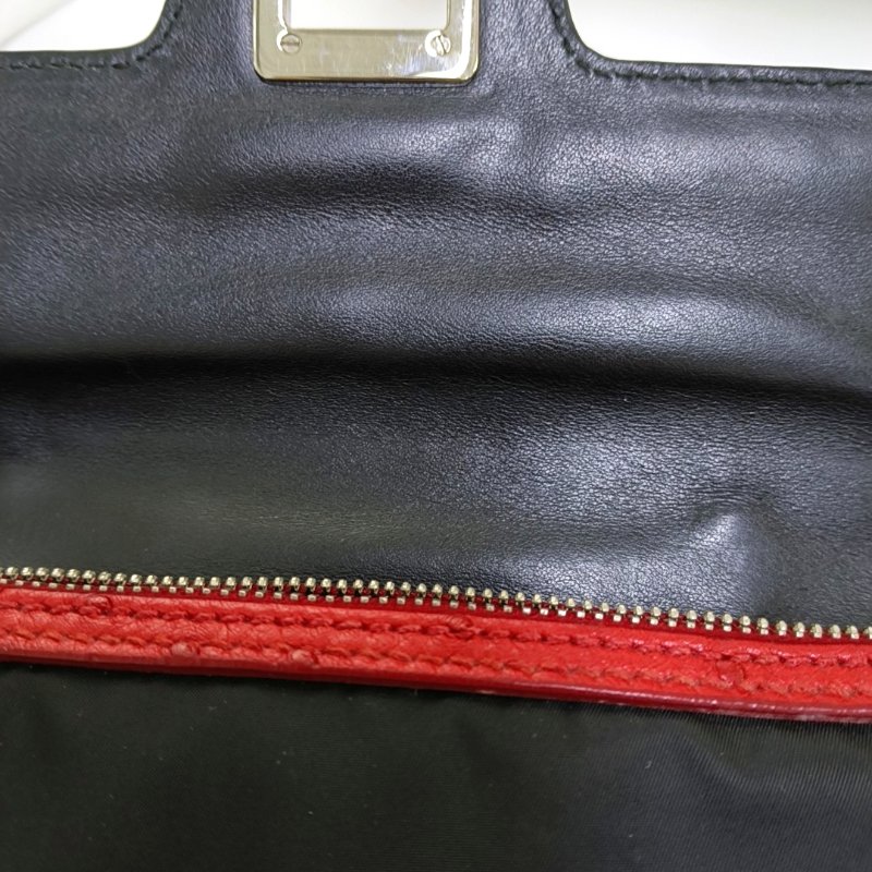 PRADA拼色馬毛單肩包斜挎包手提包銀色五金可拆卸肩帶-8