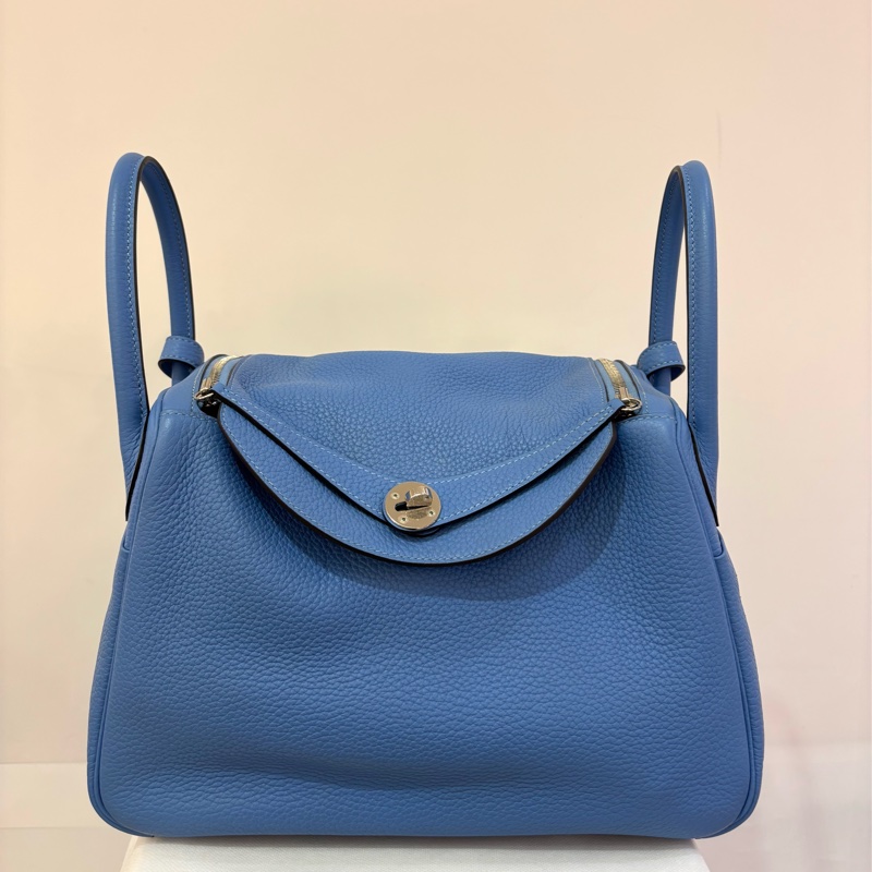 Hermes天堂藍銀釦TC皮 Lindy30-1