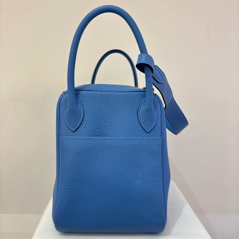 Hermes天堂藍銀釦TC皮 Lindy30-3
