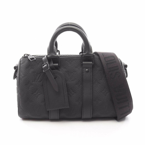 路易威登 Keepall Bandouliere 25 手提包，Monogram Taurillon 皮革，男士，黑色，M20900