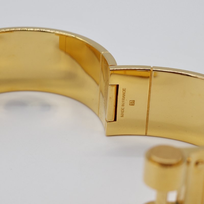 Hermès 愛馬仕 金色邊框 藍色 琺瑯手鐲-6