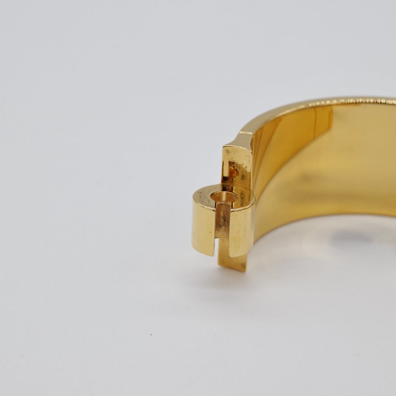 Hermès 愛馬仕 金色邊框 藍色 琺瑯手鐲-7