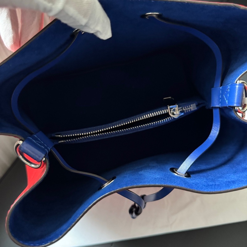 Lv 路易威登 紅色水波紋拼藍色內里 水桶包 18 年編碼+芯片共存 配件：有肩帶，塵袋-5