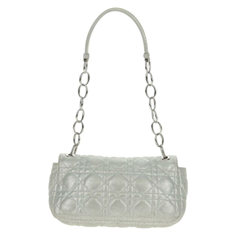 【日本直送】Christian Dior Canage 鏈條肩背包 麂皮 銀色 正品 165547V-1