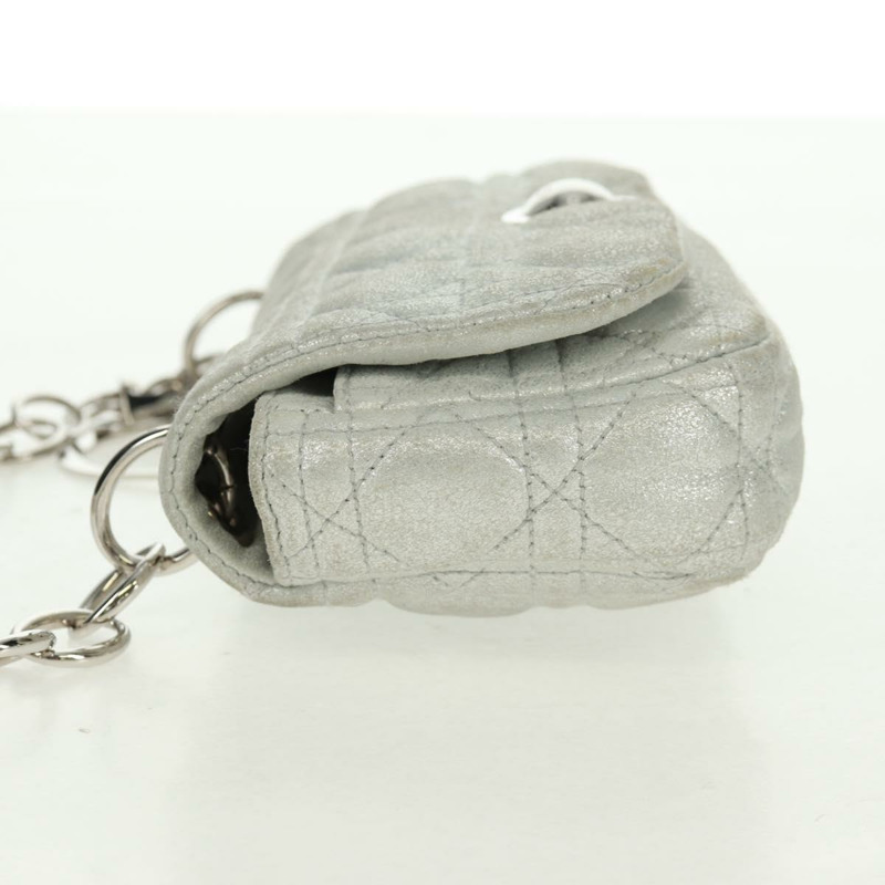 【日本直送】Christian Dior Canage 鏈條肩背包 麂皮 銀色 正品 165547V-2