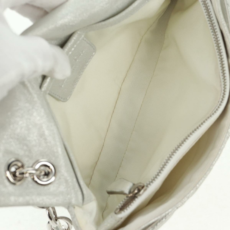 【日本直送】Christian Dior Canage 鏈條肩背包 麂皮 銀色 正品 165547V-9